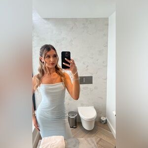 Azazie wedding guest dress (colour mist)